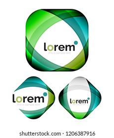 Set of geometric shape convergence logo icon templates