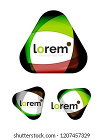 Conjunto de plantillas de iconos de convergencia de formas geométricas