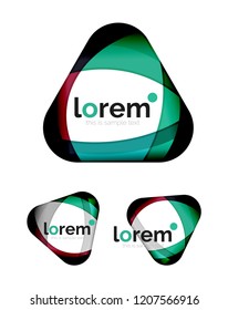 Set of geometric shape convergence logo icon templates