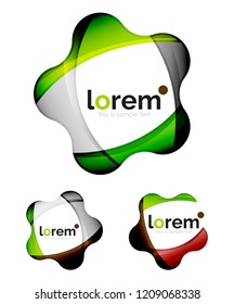 Set of geometric shape convergence logo icon templates