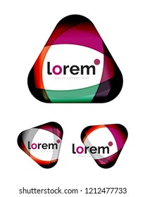 Set of geometric shape convergence logo icon templates