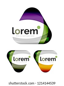 Set of geometric shape convergence logo icon templates