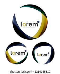 Conjunto de plantillas de iconos de convergencia de formas geométricas