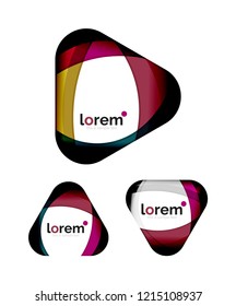 Set of geometric shape convergence logo icon templates