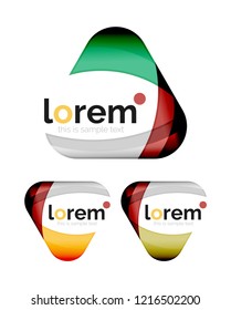 Conjunto de plantillas de iconos de convergencia de formas geométricas