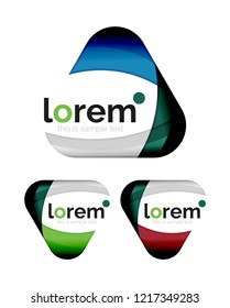 Set of geometric shape convergence logo icon templates