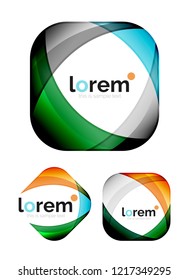 Conjunto de plantillas de iconos de convergencia de formas geométricas