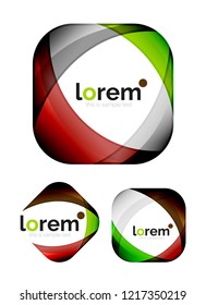 Conjunto de plantillas de iconos de convergencia de formas geométricas
