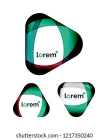 Conjunto de plantillas de iconos de convergencia de formas geométricas