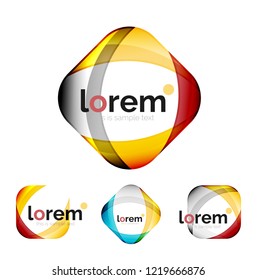Conjunto de plantillas de iconos de convergencia de formas geométricas