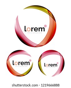 Set of geometric shape convergence logo icon templates