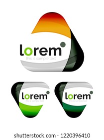 Set of geometric shape convergence logo icon templates