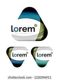 Set of geometric shape convergence logo icon templates