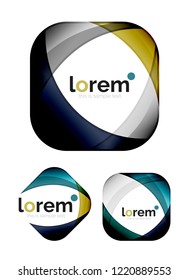 Set of geometric shape convergence logo icon templates