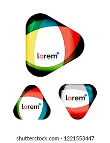 Conjunto de plantillas de iconos de convergencia de formas geométricas