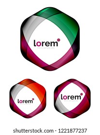 Conjunto de plantillas de iconos de convergencia de formas geométricas