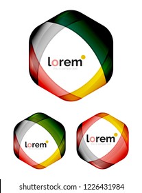 Conjunto de plantillas de iconos de convergencia de formas geométricas