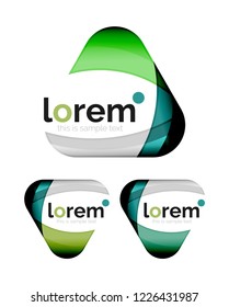 Set of geometric shape convergence logo icon templates