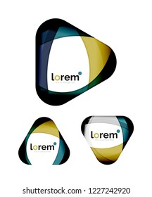 Conjunto de plantillas de iconos de convergencia de formas geométricas
