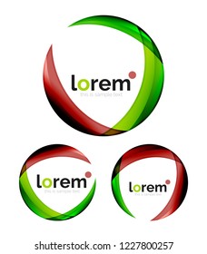 Set of geometric shape convergence logo icon templates