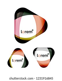 Set of geometric shape convergence logo icon templates