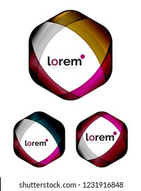 Conjunto de plantillas de iconos de convergencia de formas geométricas