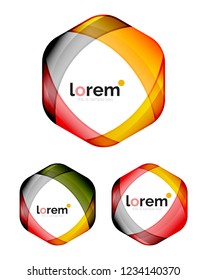 Conjunto de plantillas de iconos de convergencia de formas geométricas