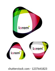 Set of geometric shape convergence logo icon templates