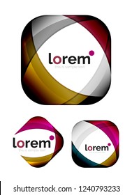Set of geometric shape convergence logo icon templates