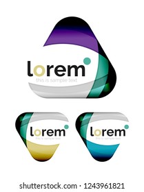 Set of geometric shape convergence logo icon templates