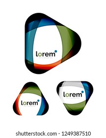 Set of geometric shape convergence logo icon templates
