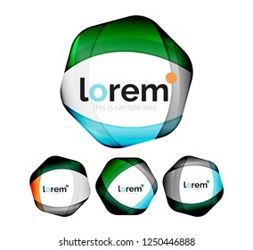 Conjunto de plantillas de iconos de convergencia de formas geométricas