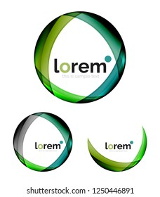 Set of geometric shape convergence logo icon templates