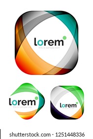 Conjunto de plantillas de iconos de convergencia de formas geométricas
