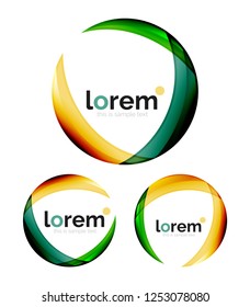 Set of geometric shape convergence logo icon templates