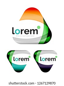 Set of geometric shape convergence logo icon templates