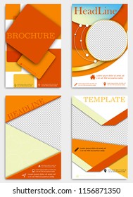 Set of geometric shape diamond abstract templates, brochures and blured backgrounds