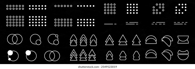 set geometric shape elements vector design