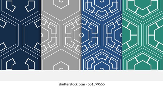 set of Geometric shape hexagon. abstract vector illustration. Seamless decorative pattern.