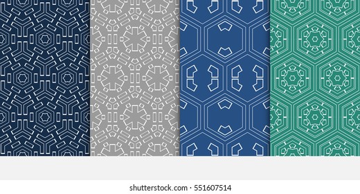 set of Geometric shape hexagon. abstract vector illustration. Seamless decorative pattern.