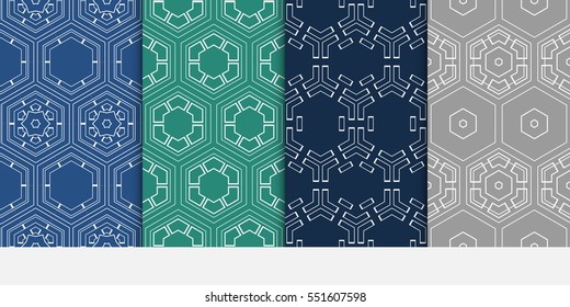 set of Geometric shape hexagon. abstract vector illustration. Seamless decorative pattern.