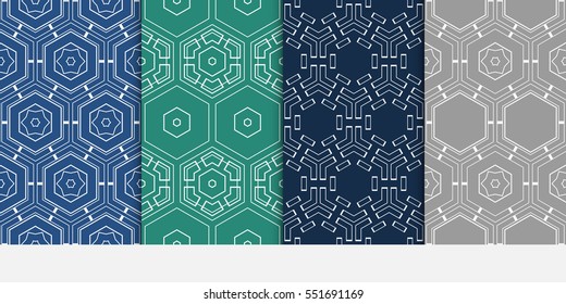 set of Geometric shape hexagon. abstract vector illustration. Seamless decorative pattern.