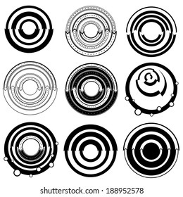 Set of geometric shape symbol stamps and badges vector