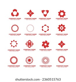 conjunto de abstracto del logotipo con forma geométrica
