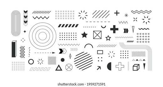 Set Of Geometric Shapes. Abstract design symbols and elements . Vector illustration
