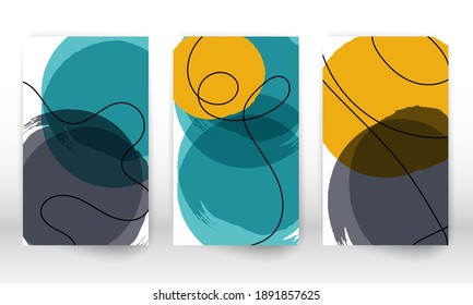 Satz geometrischer Formen. Abstrakte, handgezeichnete Elemente des Aquarelleffekts. Moderner Kunstdruck. Modernes Design mit doodlen Formen.