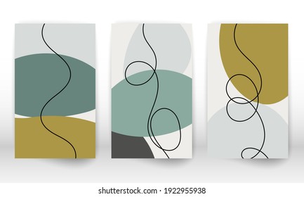 Set of geometric shapes. Abstract hand drawn watercolor effect design elements. Modern art print. Contemporary design with doodle shapes.