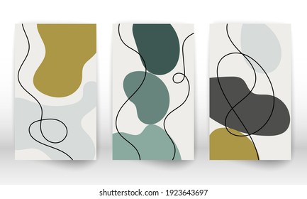 Set of geometric shapes. Abstract hand drawn watercolor effect design elements. Modern art print. Contemporary design with doodle shapes.