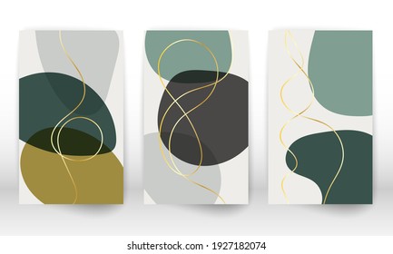 Set of geometric shapes. Abstract hand drawn watercolor effect design elements. Modern art print. Contemporary design with doodle shapes.