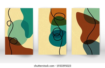 Set of geometric shapes. Abstract hand drawn watercolor effect design elements. Modern art print. Contemporary design with doodle shapes.